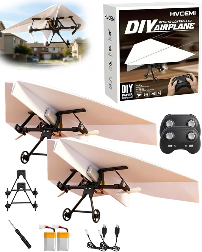 Rc Paper Airplane Motor Kit DIY Model Airplanes Launcher Construction Set by Hvcemi