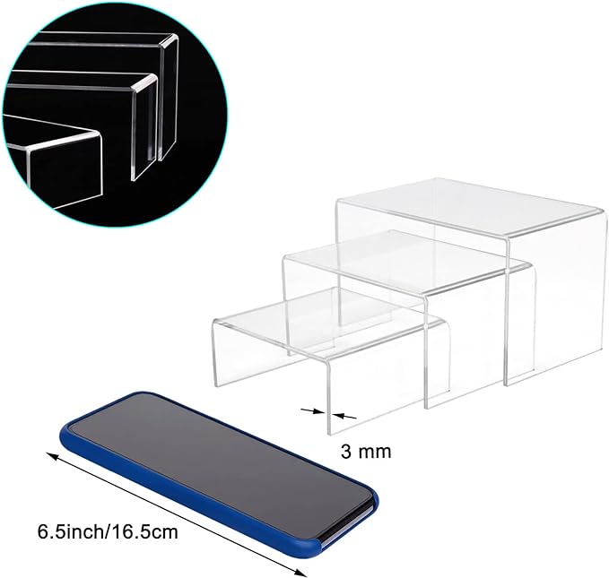 Cerpourt 2 Sets Acrylic Display Risers Clear Product Stand, Cupcakes Holder - Image 3