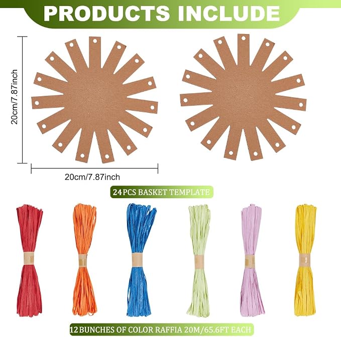 FREEBLOSS 24 Set Basket Weaving Kit Creative Woven Bowl Raffia Basket Arts and - Image 2