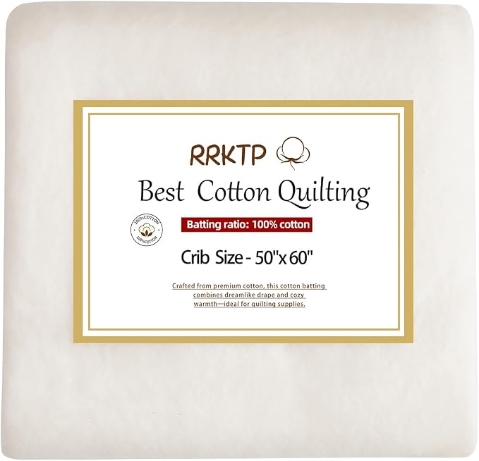 RRKTP Cotton Batting for Quilting，200 g/m² Lightweight Quilt Batting Crib by home