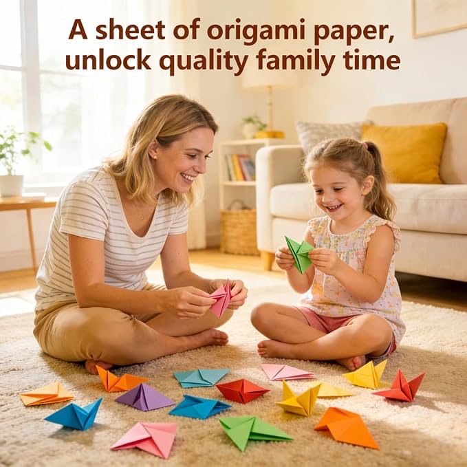 BUBU Origami Paper 500 Sheets 6x6 Inch Square with20 Vivid Colors - Image 4