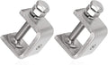 Stainless Steel C Clamps Mini 1 Inch for Mounting, Heavy Duty Metal U Clamps for Metal Working, Small Desk Clamp with Stable Wide Jaw Opening & Protective Pads/I-Beam Design (2pcs)