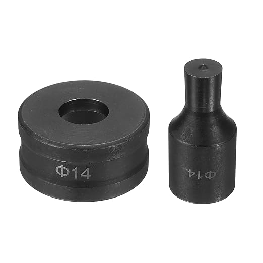 HARFINGTON Hydraulic Hole Punch Die Φ14mm Round Hole 40Cr Steel Electric Punching Kit for CH70 Electric Punching Machine, Black