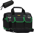 22 Inch Tool Bag With Molded Base and Comfortable Shoulder Straps, Waterproof Wide Mouth Tool Kit, Tool Storage Package For Men/Women (Green22IN)