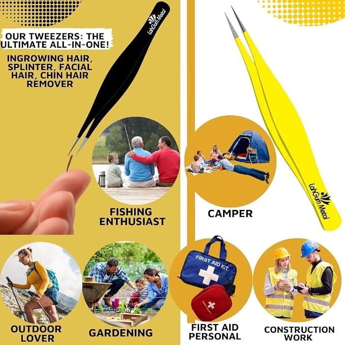 Super Sharp Pointed Tweezers Precision Fine Point Tip Ingrown Hair Removal Kit - Image 4