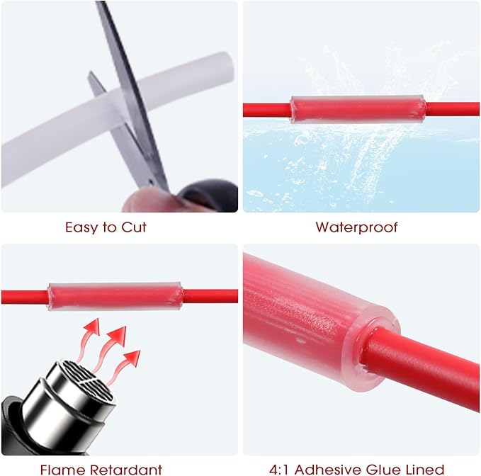 Heat Shrink Tubing 4:1 Dual Wall Adhesive Liner Wires Cable Wraps Connection Protection (Clear, 5/8"-18ft)