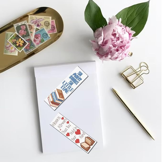 FREEBLOSS 6 Set Cross Stitch Bookmark Kit Books Pattern Stamped Cross Stitch - Image 6