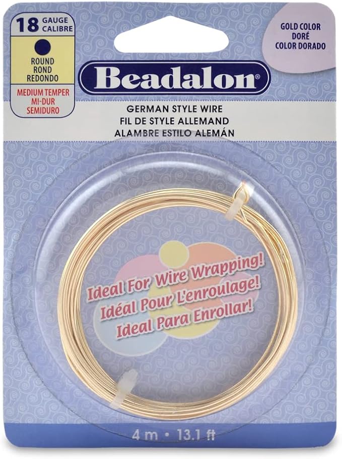 Beadalon German Style Wrapping Wire, 18 Gauge, 4 m / 13 ft by Beadalon