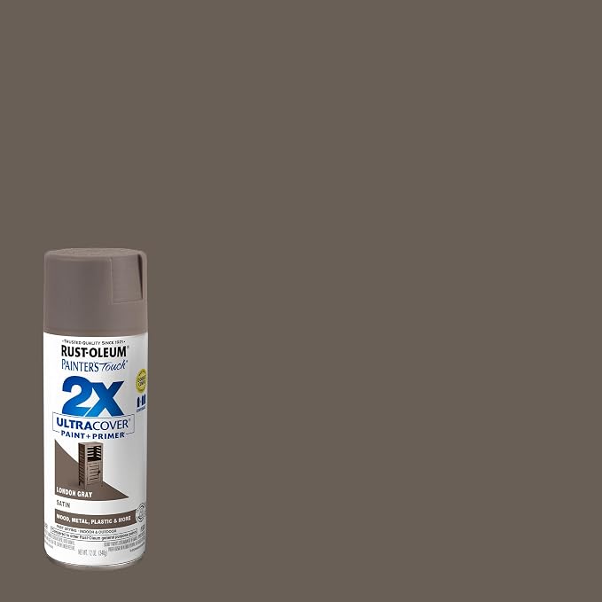 Rust-Oleum Painter's Touch 2X Ultra Cover Spray Paint, Satin London Gray | - Image 2