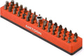 AIRTOON 1/4" Magnetic Hex Bit Holder, 43 Holes Bit Storage with Strong Magnetic Base, Magnetic Screwdriver Bit Organizer, Orange