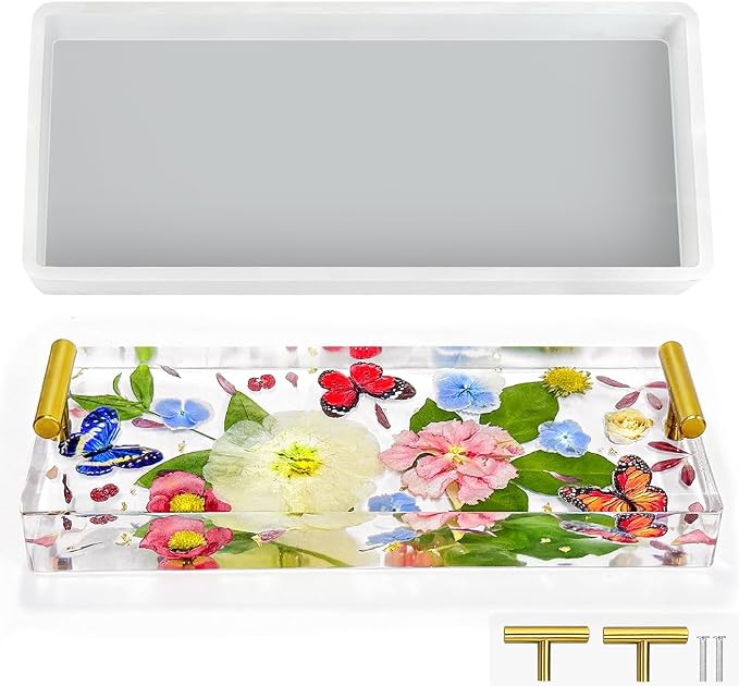 RESINWORLD 1'' Deep Tray Mold, Small Flat Tray Silicone Mold by ResinWorld