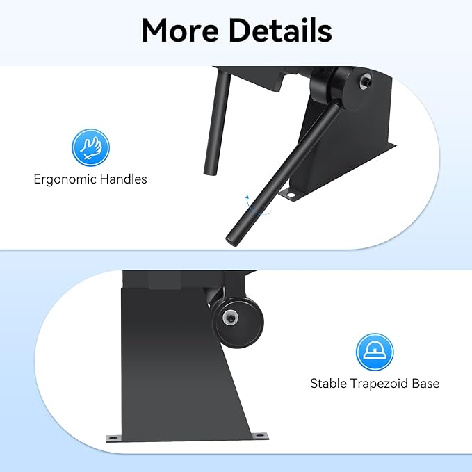 Box and Pan Brake | 24" Sheet Metal Brake | W-2420A Sheet Metal Bending Brake | 20ga Mild Steel Capacity Metal Brake Bender | 0-135° Adjustable Hand Brake | with Removable Fingers