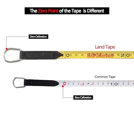 LAND 100FT/30M Fiberglass Tape Measure - Dual-Inch/Metric Scale, Lightweight & Durable, Portable Long Measuring Tape for Construction, Surveying, Landscaping
