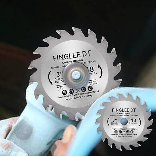 TCT 3 Inch Circular Saw Blade with 3/8 Arbor, 18 Teeth Cutoff Tool Blade for Wood, Plastic, PCV, Acrylic, Plywood, Wood Cutting Blade for Woodworking （1Pcs）