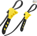 QWORK Strap Wrench Set, 2 Piece Adjustable Rubber 24" & 19.7" Reinforced Belts, Jar Opener for Weak Hands