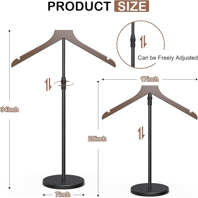 OLV Mannequin Torso, 18-34 Inch Adjustable Shirt Display Stand, Garment Display - Image 4