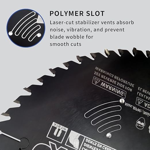 10 Inch 32T & 60T ATB Circular Saw Blades with 5/8 Inch Arbor for Miter/Table Saw, Combo Pack for General Purpose & Fine Finish Wood Cutting