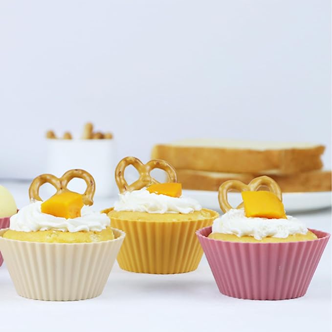 Large Silicone Muffin Cups, 12 Pack Reusable Cupcake Liners 3.54inch Baking - Image 5