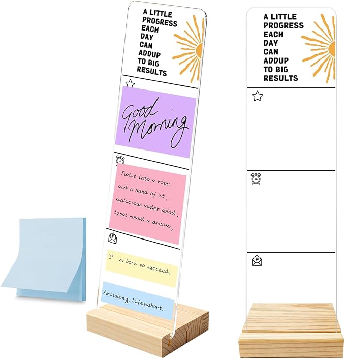 Monitor Memo Board with Removable Wooden Base Acrylic Portable Sticky Note by HTBIG