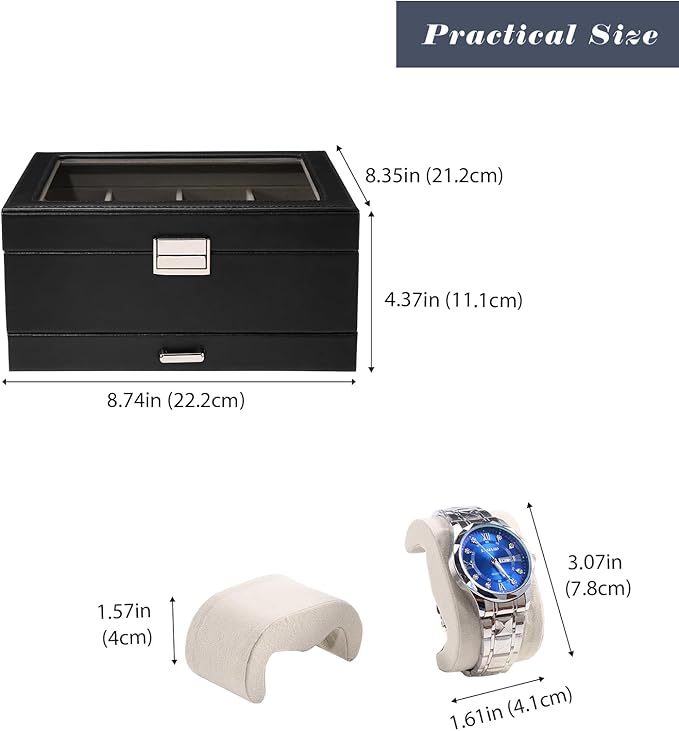 ProCase Watch Box, 8 Slot Watches Display Case - Image 7