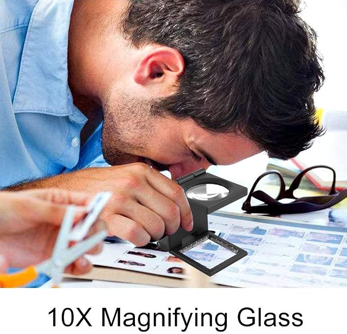 Rongon Jewelers Loupe 10X 28mm Pocket Magnifying Glass Lens 5Pcs Three-Folding - Image 7