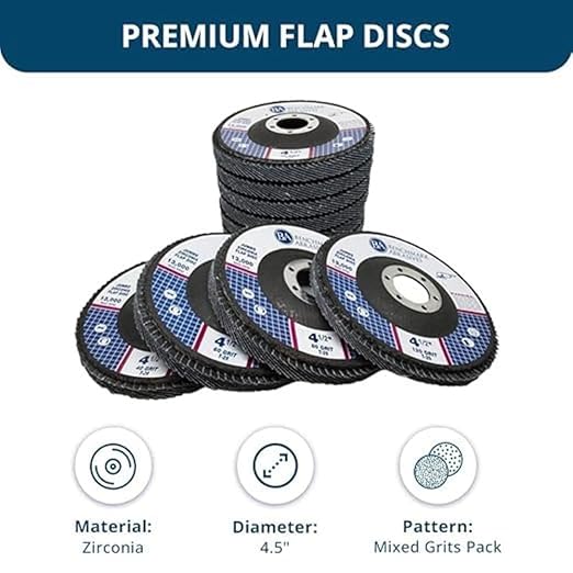 Benchmark Abrasives 4.5" x 7/8" Premium High Density Jumbo Zirconia Type 29 Flap Discs 4 1/2 for Angle Grinder, Sanding Discs, Finishing - Grinding Wheels 4 1/2 Inch - (3000 Pack) Mixed Grit Pack