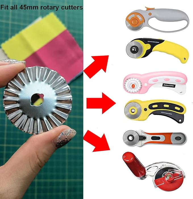 45mm Pinking Rotary Cutter Blades, Wavy Replacement Blade, Rotary Blades Refill - Image 6