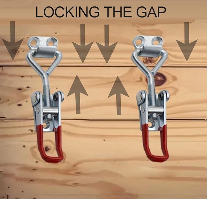 Toggle Latch Clamp 4002 Style,550Lbs Holding Capacity,Toggle Latches,Adjustable Heavy Duty Medium Latch for Smoker lid,ToolBox Cases and More (R4002-6PCS)