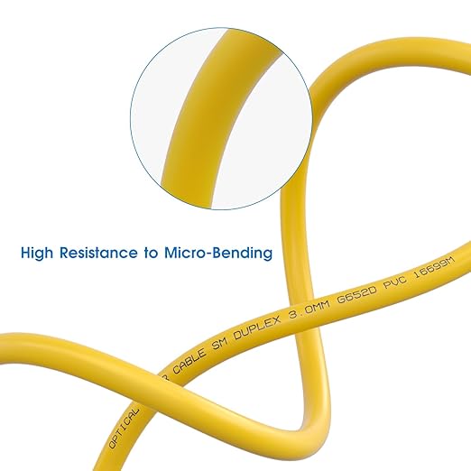 SC to SC Fiber Patch Cable,1G/10GB Single Mode Duplex SC-SC 9/125um OD 3.0mm Cable Diameter Fiber Optic Cable for SFP Transceiver, Router, Fiber Networks and More (3M)