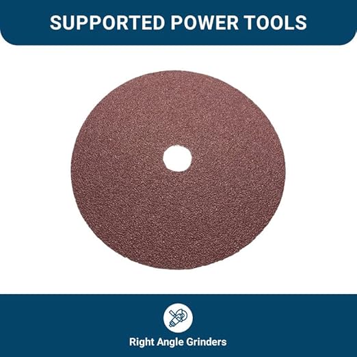 Benchmark Abrasives 7 Inch Sanding Discs Aluminum Oxide Resin Fiber Grinding Disc for Grinding, Stripping on Wood, Fiberglass, Steel, Metal, 7/8" Arbor Angle Grinder Sanding Disc, 25 Pack - 80 Grit