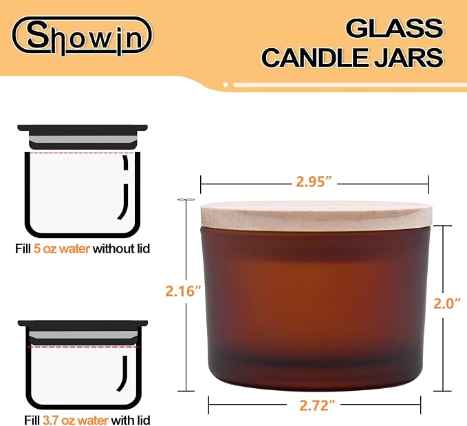 SHOWIN Thick Candle Jars for Making Candles 16 Pcs, 4 OZ Empty Jars - Image 3