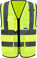 A-SAFETY hi viz reflective safety vest for men, Yellow
