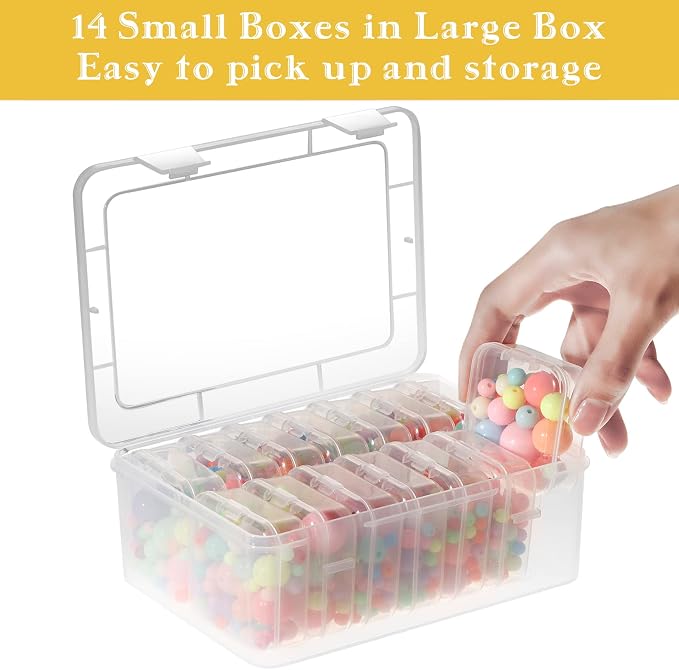 Mathtoxyz Small Bead Organizers, 30 Pieces Plastic Storage Cases Mini Clear - Image 3