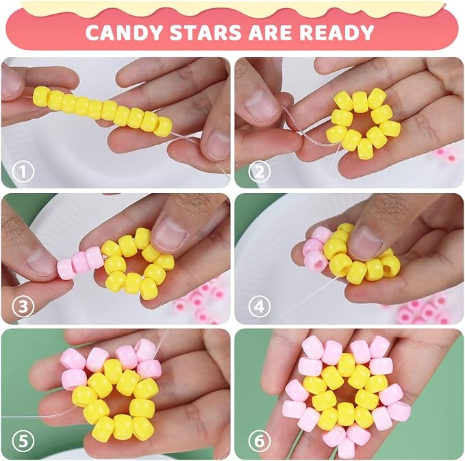 1000 Macaron Candy Pony Beads, Beads - Image 4