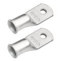 SELTERM 2pcs 1 AWG #10 Stud Tinned Copper Wire Lugs, Battery Lugs, Ring Terminals, Battery Cable Ends, 1 Gauge Ring Terminal Connectors, UL Marine Grade Electrical Battery Terminal Connectors
