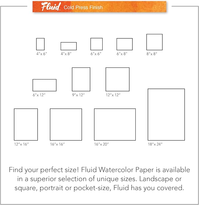 Fluid Watercolor Paper Block, 6 x 8 inches, 15 Sheets, 140 lb Cold Press Pad - Image 6
