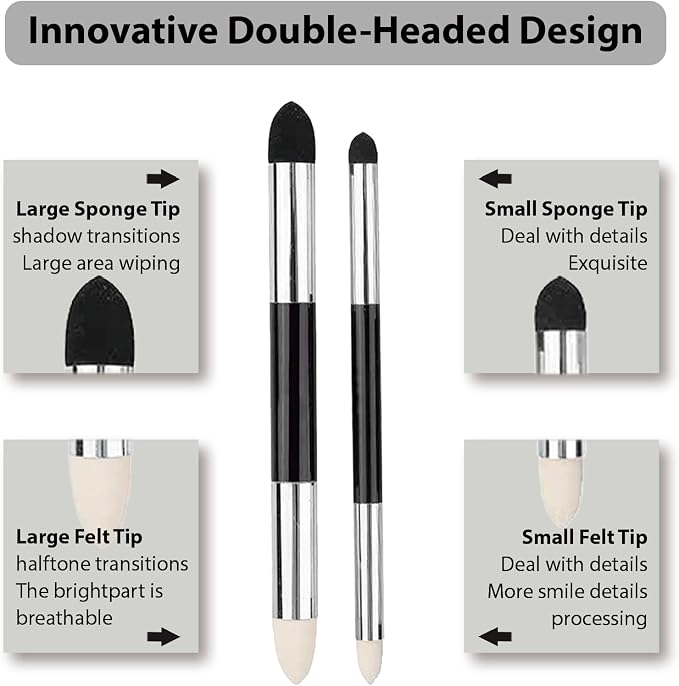 N NOROCME 10 PCS Blending Stumps, Sponge Pens and Sandpaper Pencil Sharpener | - Image 3