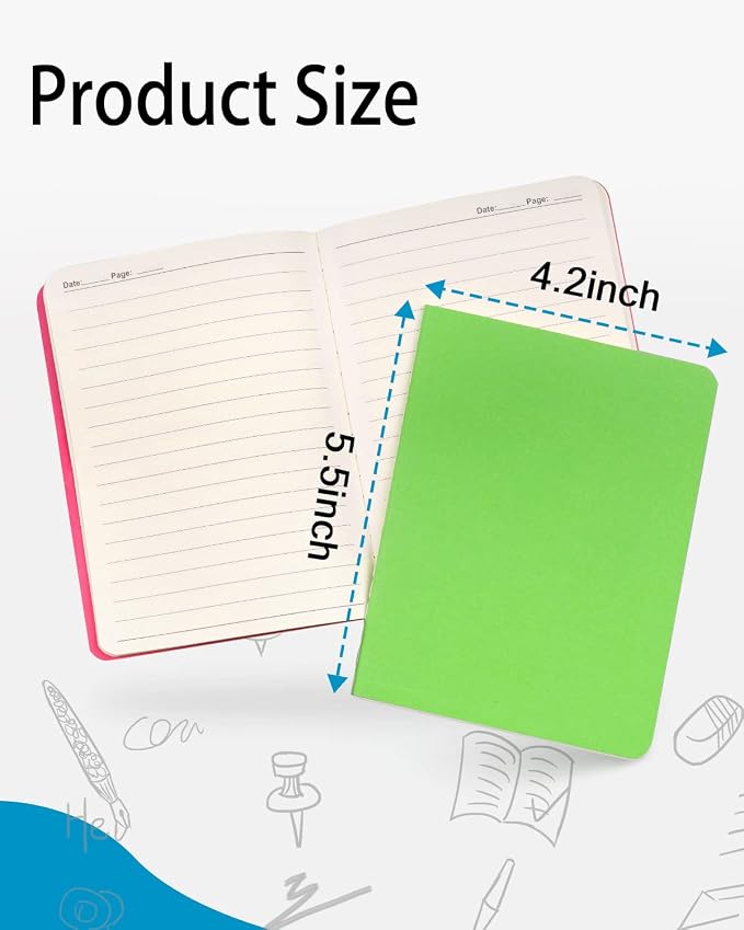 Dynta Mini Lined Notebooks Bulk 60 Packs A6 Small Pocket Notebooks Ruled Page - Image 3