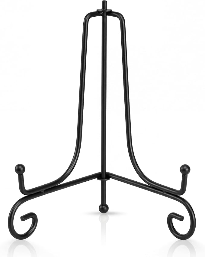 Artliving Plate Stands for Display, 7 Inch Black Iron Easel Plate Display Photo by Artliving