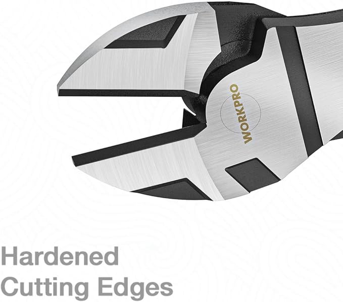 WORKPRO 7-Inch Diagonal Pliers in CRV Steel for Cutting Wires, Bi-material Handle Comfort Grip