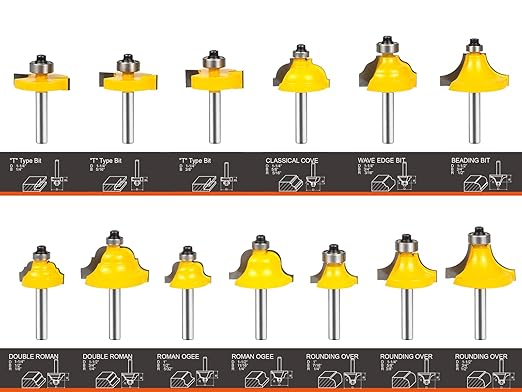 Router Bits 1/4 Inch Shank - BAIDETS 35Pcs 1/4" Router Bit Set for Professional and Beginners Carpenter Woodworking Projects