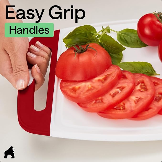 GORILLA GRIP BPA-Free Reversible Kitchen Cutting Board Set of 3, US Designed - Image 8