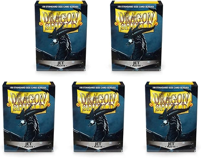 5 Packs Dragon Shield Matte Jet Standard Size 100 ct Card Sleeves Value Bundle! by DragonShield