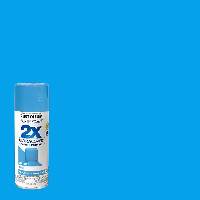 Rust-Oleum Painter's Touch 2X Ultra Cover Spray Paint, Satin Oasis Blue - Image 2