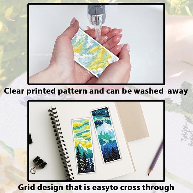 ACRNIGHEET 6PCS Cross Stitch Bookmark Kit - Image 3