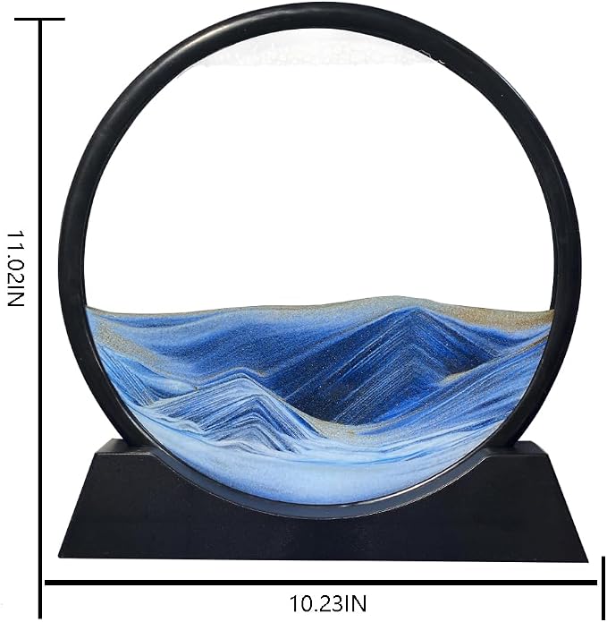 Aoderun Moving Sand Art Picture Round Glass 3D Deep Sea Sandscape in Motion - Image 4