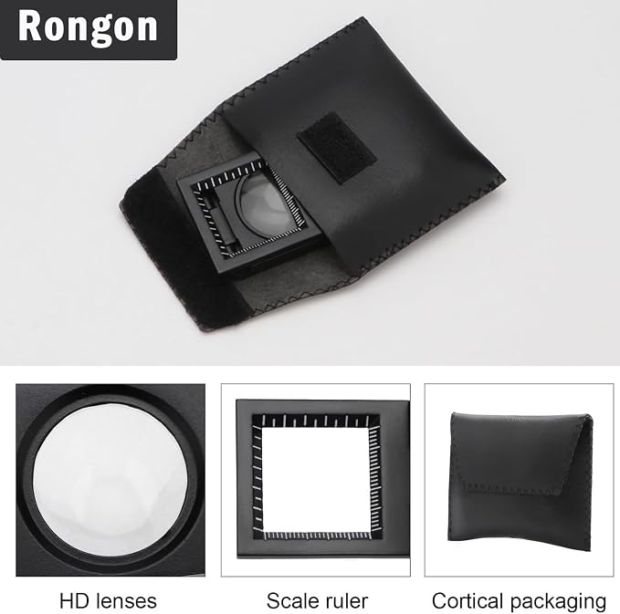 Rongon Pocket Magnifier Small Folding Magnifying Glasses 10X 28mm Mini Jewelers - Image 5