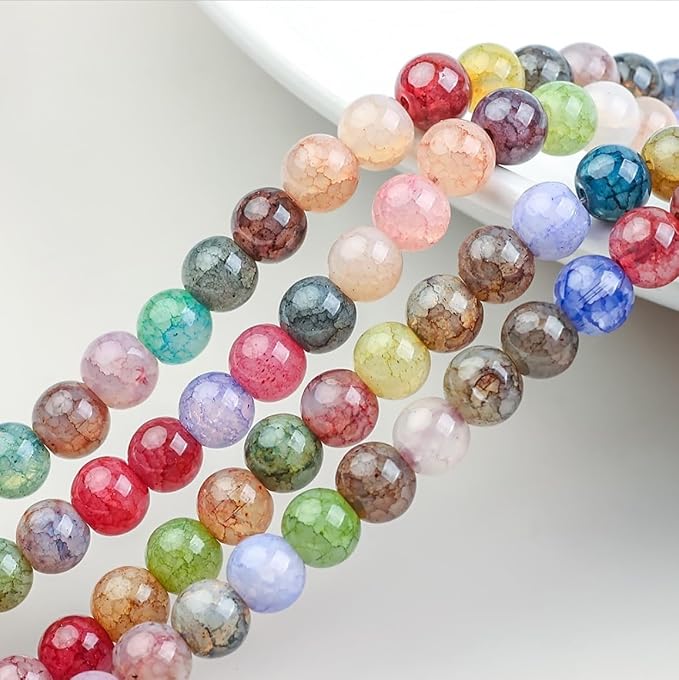 400PCS Natural Stone Beads 8MM Agate Spacer Beads Bulk - Image 5