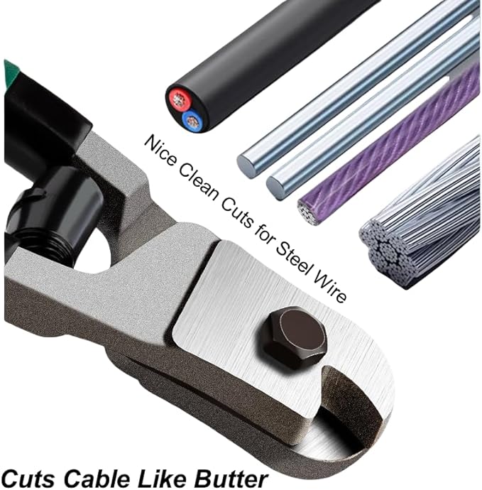 Steel Wire Cutters Heavy Duty 8-Inch Cable Cutting Pliers Wire Rope Cutter Sharp Stainless Steel Cable Cutters 5/32" Comfortable Safety Spring-loaded Handle One-Handed Bike Cable DIY Projects