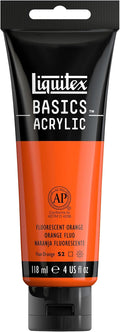 Liquitex BASICS Acrylic Paint, 118ml Tube, Fluorescent Orange by Liquitex
